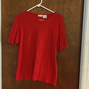 Large St John's Bay Red Short Sleeve Top